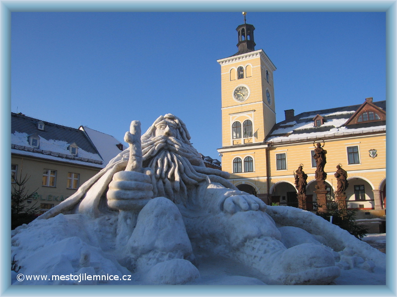 Jilemnice - Town-square with town-hall