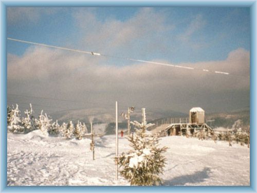 Top of the ski-centre in the saddle �ervenohorsk� sedlo