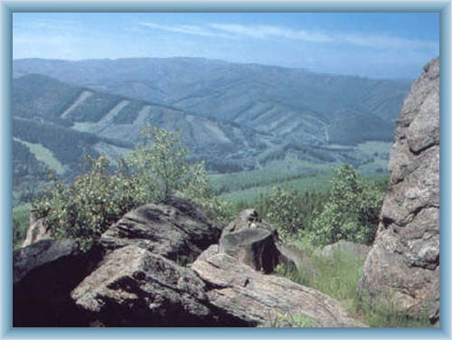 Sight of Rychlebsk� mountains from the stone Medv�d� k�men