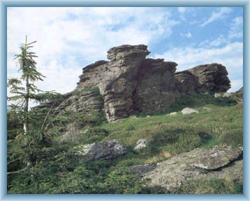 Rock on the top of mountain Vozka