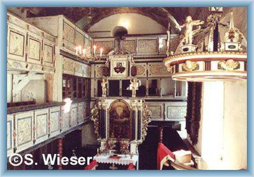 Interior of Luteran church in Podhrad�