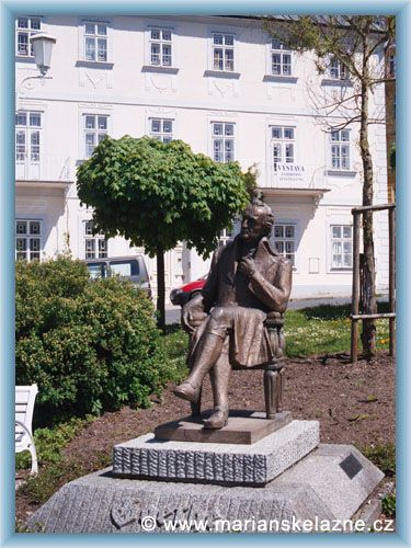 Marienbad - Bronze monument of J. W. Goethe