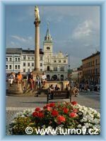 Turnov - Town-hall and fountain