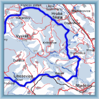 Cycling routes - From Branžež to farm Kopicův statek and back