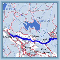 Cycling routes - From Bedřichov through  Souš to Kořenov