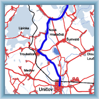 Cycling routes - From Uničov to Rabštejn