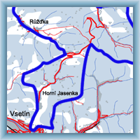Cycling routes - Round Vsetín