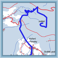 Cycling routes - The climb from  Osečná to peak Ještěd