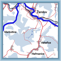 Cycling routes - The trace in Czech middle mts II.