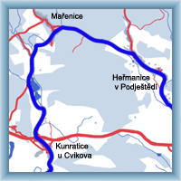 Cycling routes - Round peak Jezevčí vrch