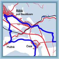 Cycling routes - From Mladá Boleslav to Bělá and back