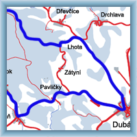 Cycling routes - The north part of area Kokořín