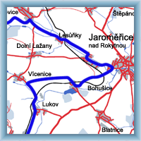 Cycling routes - Jaroměřice n. Rokytnou - Moravské Budějovice - Jaroměřice n. Rokytnou