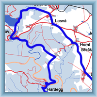 Cycling routes - Znojmo - Vranov n. D. - Hardegg - Znojmo