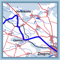 Cycling routes - Znojmo - Moravské Budějovice