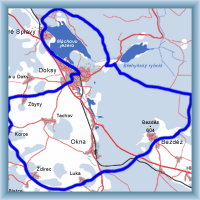 Cycling routes - Round lake Máchovo jezero to Bezděz and peak Korecký vrch