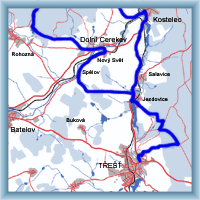 Cycling routes - From Třešť to national park Čeřínek