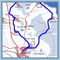 Cycling routes - From Mikulov around peaks Pálavské vrchy