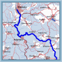 Cycling routes - From Brno through Mariánské and Josefovské valley to Blansko