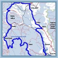 Cycling routes - From Volary around Vltavský luh