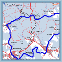 Cycling routes - From Nový Bor to peak Luž and back