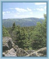 Sight of Červená mountain from mountain Vozka