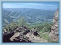 Sight of Rychlebské mountains from the stone Medvědí kámen