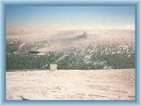 Sight of Ovčárna from Praděd in winter