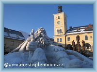 Traditional snow sculpture of Krakonoš