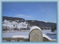 The Labská dam in winter