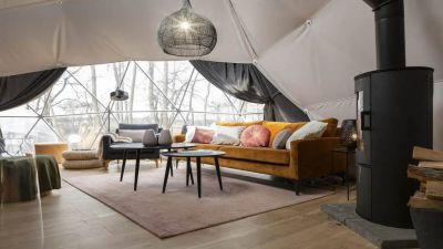 Glamping Jedlová with outdoor wellness