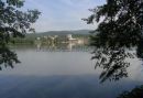 Pension by pond