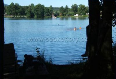 Pension by pond