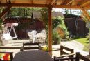Pension by pond