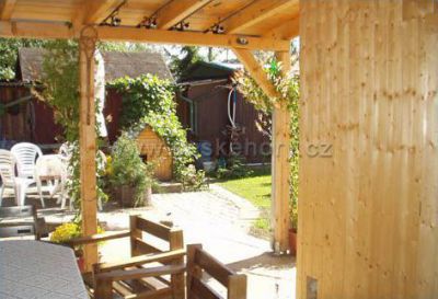 Pension by pond