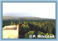 Moorning above dam lake Lipno