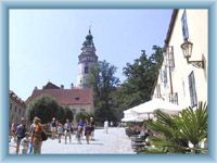 Sight of chateau-tower in Český Krumlov