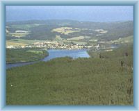 Frymburk and dam lake Lipno from Vítkův kámen