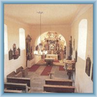 Interior of the church in Nicov